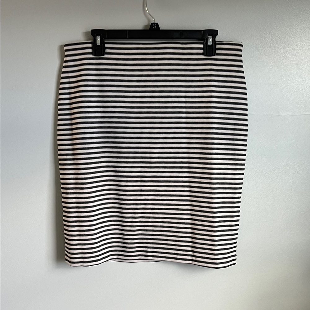Black and Cream Striped Women's Skirt